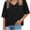 Black, variant on Womens Summer V Neck Oversized T Shirt Casual Short Sleeve Loose Fit Flowy Basic Top