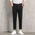 thumbnail image 4 of Pantalones de trabajo rectos para hombre, para oficina, tallas grandes, para hombre, pantalones de moda, clásicos, nuevos, en tela, ropa de sastrería elegante vintage, 4 of 5