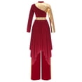 thumbnail image 2 of Miaeowve Robe de Danse à Manches Longues Irrégulières avec Pantalon Large Bordeaux S, 2 of 7