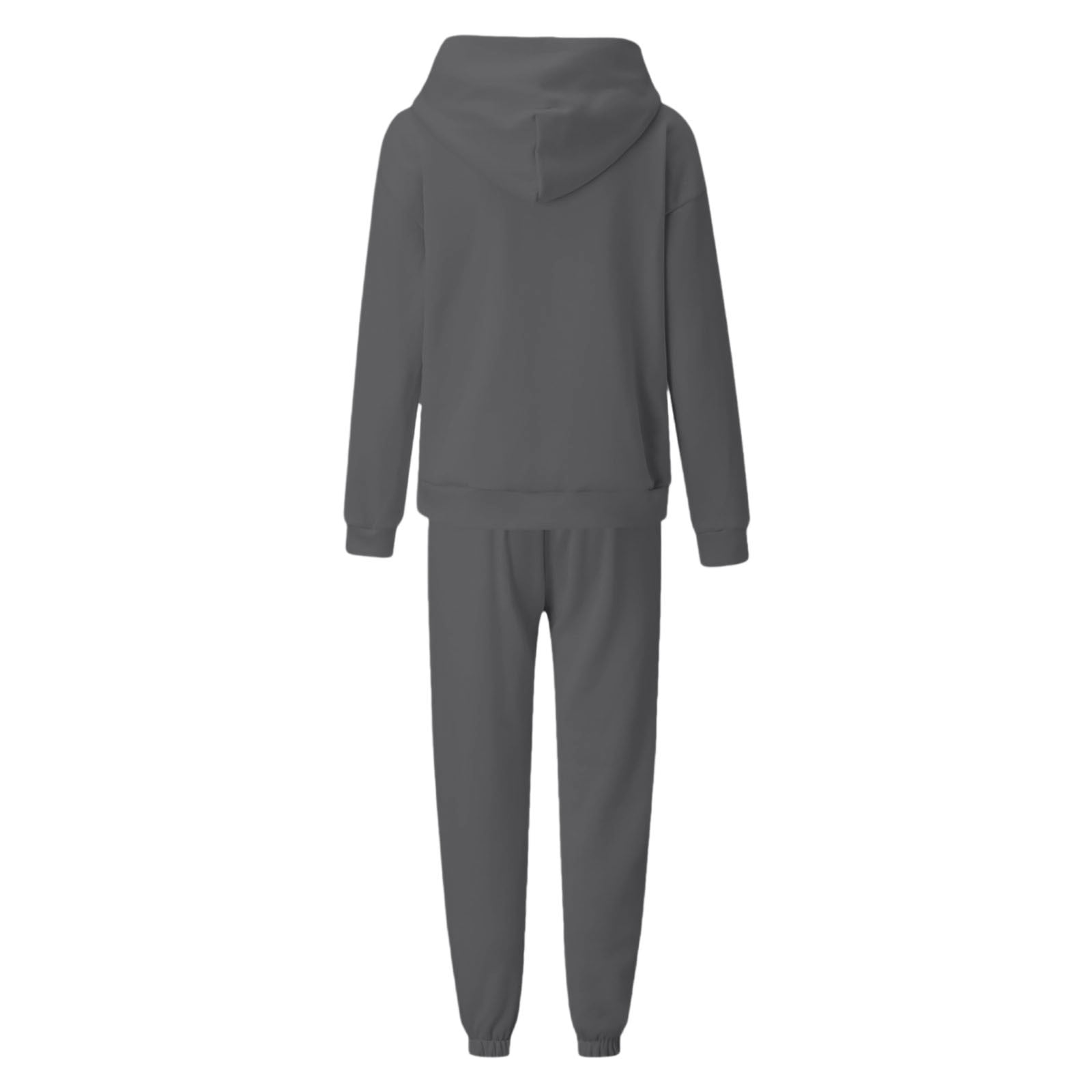 UPPADA 2 Piece Set for Women Casual Two Piece Outfits Lounge Set Trendy Hoodies Matching Comfy Set and Jogger Suits Long Sleeve Sweatshirts Sweatpants Set Dark Gray,M