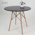 thumbnail image 2 of Mesa redonda de Madera Mirel estilo minimalista Moderno 120 cm negro, 2 of 10