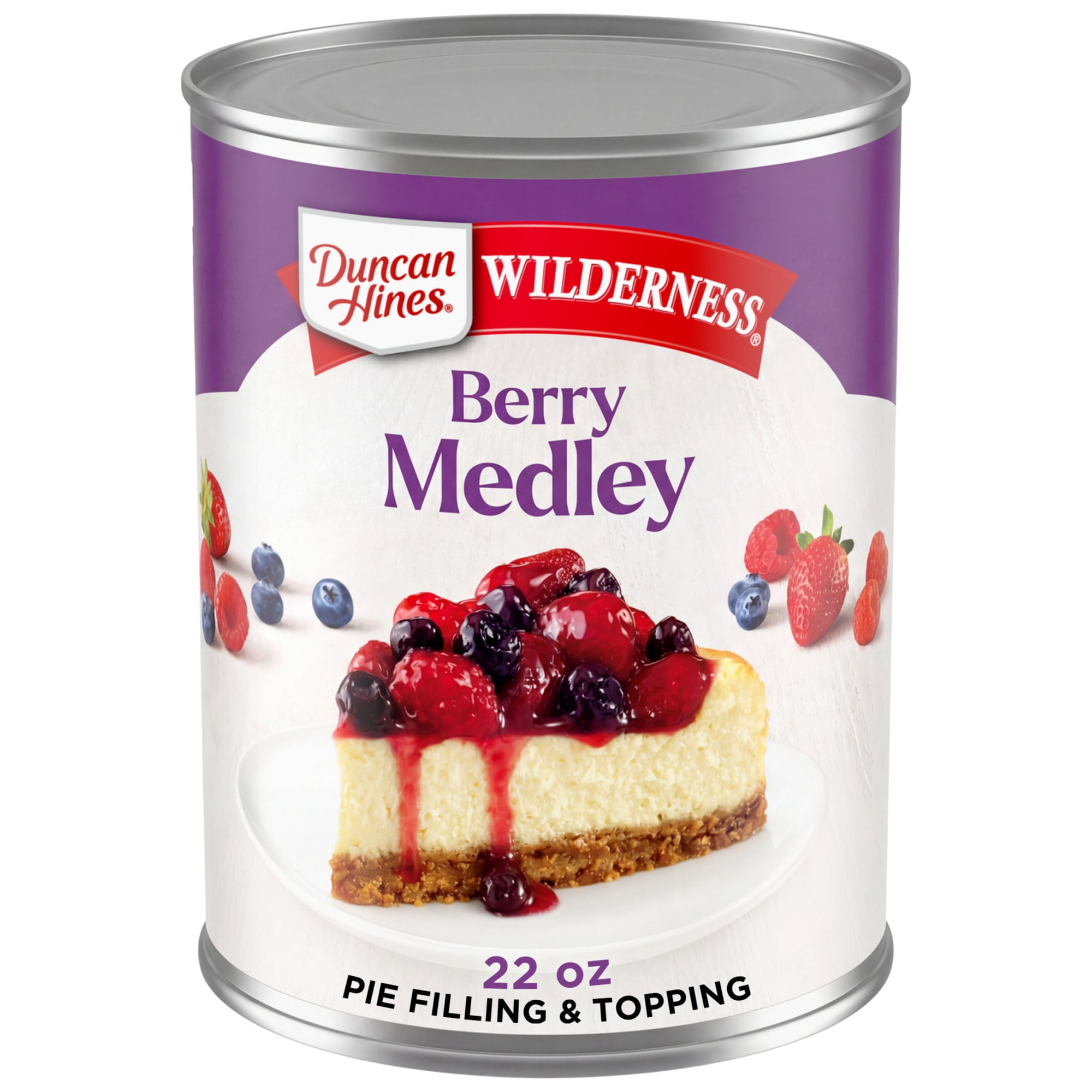 (4 pack) Duncan Hines Wilderness, Berry Medley Pie Filling and Topping, 22 oz.