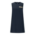 thumbnail image 5 of Wycnly Womens Dresses Beach Loose Lightweight Swing Tank Midi Sundress with Pocket Summer Solid Round Neck Sleeveless Formal Knee-Length Dress Black m, 5 of 7