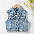 thumbnail image 2 of Gubotare Girls Denim Jacket Little Big Girls Spring Autumn Cute Embroidered Denim Jacket Outerwear Size 8-9 (Blue,8-9 Years), 2 of 6