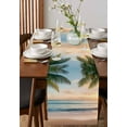 thumbnail image 2 of Coastal Beach Table Runner Summer Tropical Palm Trees Ocean Tablerunners 18 x 72 Inch, Table Decorations Tabletop Scarf for Summer Gathering Holiday Farmhouse Kitchen Dining Decor, 2 of 6