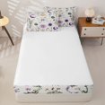 thumbnail image 4 of Erosebridal Rustic Floral Print Zipper Twin Comforter Sets with Fitted Sheet and 2 Pillowcases,Moon Stars Wildflower Zipper Bedding Set For Boys,4-Piece, 4 of 7