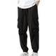 thumbnail image 1 of Pantalones largos para hombre, pantalones de ocio de color liso, fáciles de atar al pie, ropa de trabajo Shuai versátil y fresca, pantalones de movimiento, pantalones de poliéster para hombre, 1 of 2