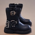 thumbnail image 5 of FUZHIQ Girls Dress Boots Ankle Boots for Girls Short Boots Girls Toddler Ankle Boots Low Heel Side Zipper Dress Booties,Black,3-4 Years, 5 of 8