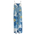 thumbnail image 2 of Mono sin mangas para mujer VISgogo con estampado floral, versión de pierna ancha, tirantes finos, ropa de verano VISgogo  moda, 2 of 5