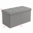 thumbnail image 6 of Home Design Upholstered Folding Storage Bench – Grey Linen, Padded Seat with Hidden Storage, Collapsible Design, 6 of 9