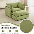 thumbnail image 5 of Harper & Bright Designs Accent Chair with Ottoman for Living Room, Single Sleeper Sofa Armchair with 3 Pillows, Chenille Lounge Sofa Bed, Green, 5 of 19