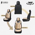 thumbnail image 7 of FLORICH Car Seat Covers Front, Luxury Nappa Leather Seat Covers, Breathable and Waterproof, Automotive Seat Covers Universal for Most Cars, Black & Beige, 7 of 7