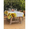 thumbnail image 3 of Outdoor Tablecloths with Umbrella Hole & Zipper, Sunflowers Tablecloth Rectangle 60x84 Inch, Yellow Flowers Summer Botanical Pastoral Wooden Waterproof Table Cloth, Patio/Pool/Picnic Table Covers, 3 of 8