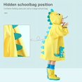 thumbnail image 4 of Chubasqueros para niños, chaqueta impermeable para niños con dibujos animados en 3D, chaqueta impermeable para niños pequeños y niñas (amarillo, grande), 4 of 5