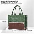 thumbnail image 3 of Large Capacity Tote Bag,Green and Brown Football Stitch Pattern Handbag Fashion Luxury Tote Bag,15.7"x13"x 5.1" Inches,Laptop Compatible, 3 of 6