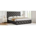 thumbnail image 3 of EastVita Full Size Bed Frame with 4 Storage Drawers,Linen Upholstered Platform with Headboard,Diamond Stitched Button Tufted,No Box Spring Needed, 3 of 7