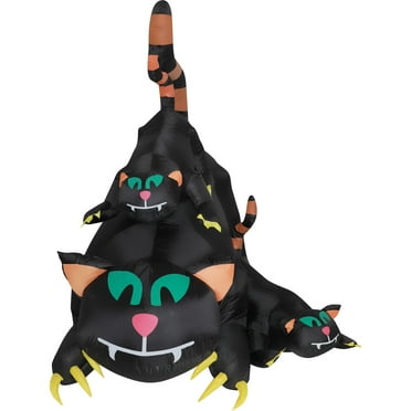 Haunted Hill Farm 5-Ft. Prelit Black Cat Trio, Halloween Blow Up, Airblown Inflatable, HIBCATS051-L
