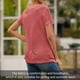 thumbnail image 4 of Camiseta con cuello en V Blusa de verano Color sólido Manga corta Mujer suelta Top, S, Rojo Vogacara AP001219-05, 4 of 7