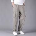 thumbnail image 2 of Cathalem Men's Cargo Pants Stretch Elastic Waist Work Pants,GY2 XXXXL, 2 of 5