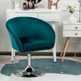 thumbnail image 4 of Gymax Set of 2 Modern Velvet Chair Height Adjustable Bar Stool Swivel Green, 4 of 10