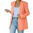 thumbnail image 2 of TANGNADE Women's Casual Light Weight Thin Jacket Slim Coat Long Sleeve Blazer Office Business Coats, Orange M, 2 of 9