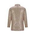 thumbnail image 4 of BZGTZT Sequin Blazer for Women Shimmer Jacket Casual Long Sleeve Glitter Party Shiny Lapel Lightweight Blazer, 4 of 5