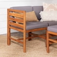 thumbnail image 6 of Modular Outdoor Brown and Grey Acacia L/R Chairs + Ottoman by Walker Edison, 6 of 11