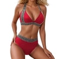thumbnail image 3 of USPEED Women Two Piece Bathing Suit Sexy Swimwear Push Up Bikini Set Halter Swimsuit Full Coverage Padded 2 Piece Swimsuits, 3 of 6