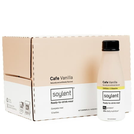 Soylent Cafe Vanilla Plant Protein Meal Replacement Shake, 14 fl oz, 12 Bottles