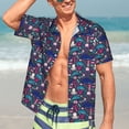 thumbnail image 5 of KLL Men's Hawaiian Shirt Short Sleeve Button Down Beach Shirts-Underwater Animals, 5 of 5