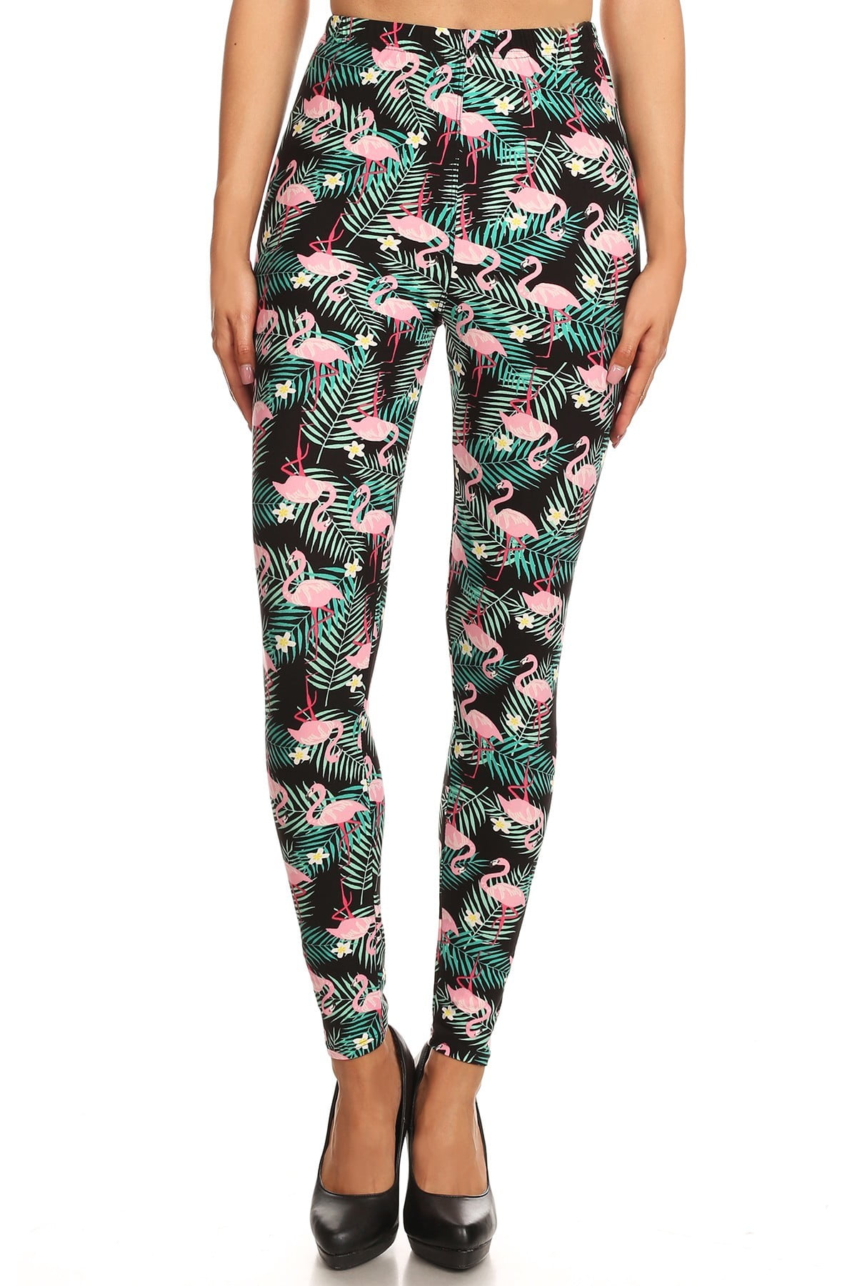Women's Regular Tropical Plant Flamingo 