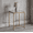 gold, variant on Sturdy Metal Frame Glass Side Table, Mini Compact End Table, Multipurpose Nightstand Ideal for Living Room, Bedroom, Patio and Small Spaces