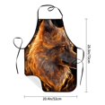 thumbnail image 6 of Zufioo Gold Flame Pattern Wolf Print Tie-up Apron, Unisex Kitchen Apron - Oil-proof, Stain-proof and Waterproof, Suitable for Restaurants and Service Industries-One Size, 6 of 9