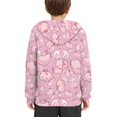 thumbnail image 4 of Xoenoiee Pullover Girls Hoodies Cartoon Axolotl Pink Print Hooded Sweatshirt with Front Kangaroo Pocket for Kids Long Sleeve Activewear Fall Winter Clothing, M, 4 of 7
