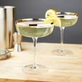 thumbnail image 5 of Twine Copper Rim Vintage Cocktail Crystal Champagne Coupe Glasses, Set of 2, 5 of 6