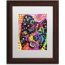 Trademark Fine Art "Border Collie 121109" Canvas Art by Dean Russo, White Matte, Wood Frame