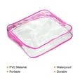 thumbnail image 5 of Uxcell M Size Clear Toiletry Bag Makeup Cosmetic Pouch with Zipper, Rose Red 3 Pack, 5 of 6