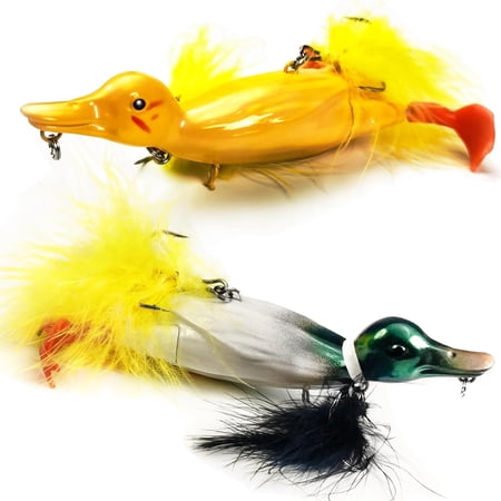 Topwater Duck Fishing Lures Realistic Duckling Baits Floating Artificial Hard Swimbaits for Bass Pike Musky Catfish Freshwater Saltwater Fishing