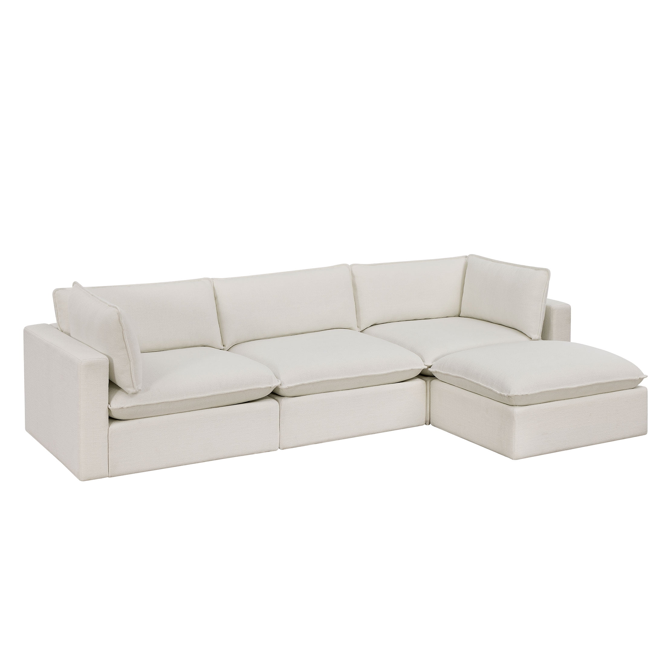 Better Homes & Gardens Weston 107.5" Cloud Modular Sectional Sofa, White