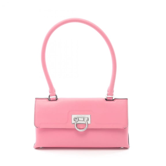 Pre-Owned Salvatore Ferragamo Gancini handbag, leather, women's, pink, AU211495 (Good)