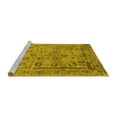 thumbnail image 2 of Ahgly Company Machine Washable Indoor Round Oriental Yellow Industrial Area Rugs, 6' Round, 2 of 4