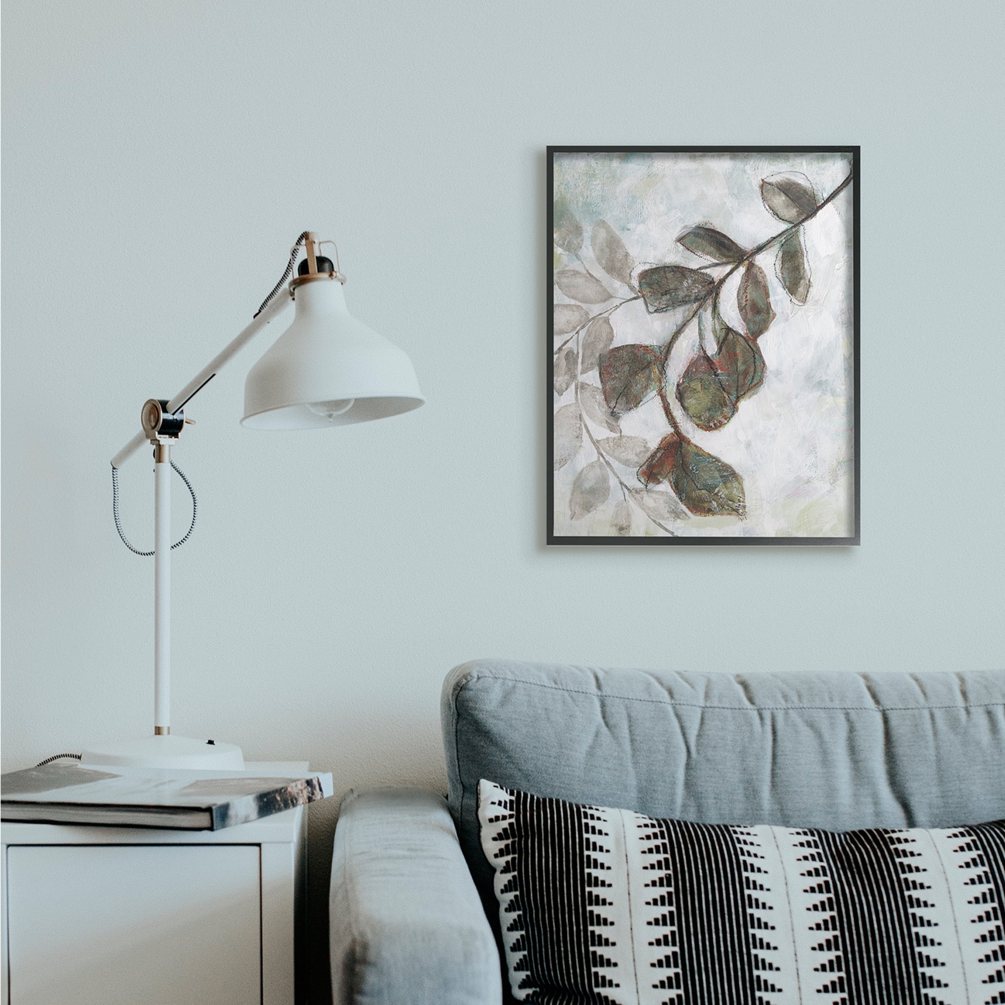 Stupell Industries Fall Season Tree Branches Soft Sketch Leaves Black Framed, 24 x 30, Design by Jennifer Goldberger