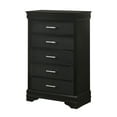 thumbnail image 2 of CoSoTower 5-Drawer Tall Chest Modern 1Pc Black Finish Solid Wood Wooden Crocodile Texture Crystal Tufted Handle Bedroom Home Furniture, 2 of 5