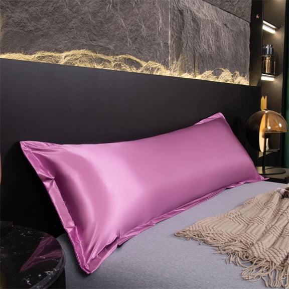 MMJ Body Pillow Case Long Waterproof Satin Cover with Protective Layer for Couple Bedroom Home Rest 47.24x18.9in