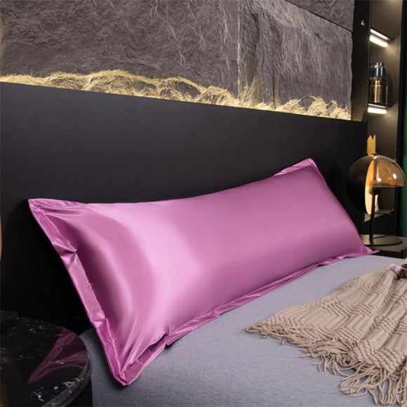 Satin Long Body Pillowcase with Waterproof Layer – Soft, Smooth, and Breathable Pillow Cover for Sleeping, Home Bedroom Use