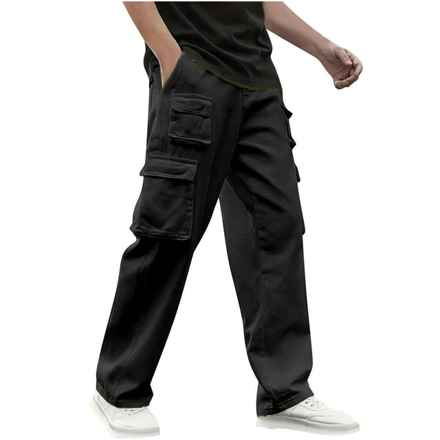 hotojiny Pantalons de Randonnée pour Hommes Légers Pantalons Cargo de Pêche Confortables Coupe Droite avec Poches
