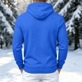 thumbnail image 4 of Mens Fleece Hoodie Pullover Trendy Casual Long Sleeve Drawstring Sweatshirt Fall Winter Thermal Athletic Tops with Pockets Royal Blue 3XL, 4 of 5