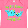 thumbnail image 4 of Inktastic My Sister Loves Me Cute Narwhal Boys or Girls Baby Bodysuit, 4 of 5