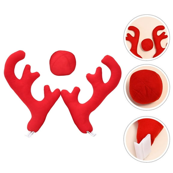 HAKIDZEL Red Car Antlers Props 1 Set for Friends and Car Enthusiasts