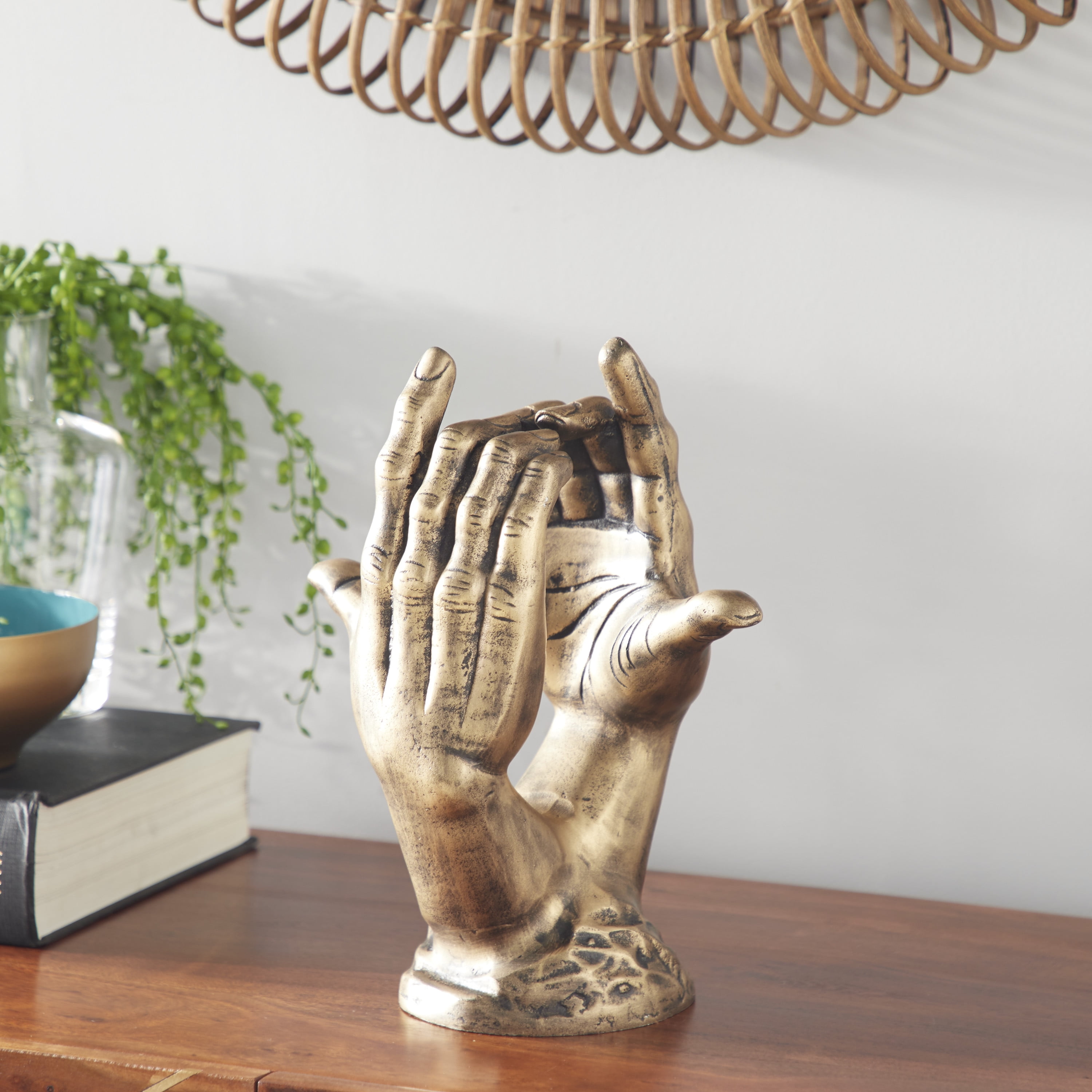 DecMode Gold Aluminum Traditional Abstract Sculpture
